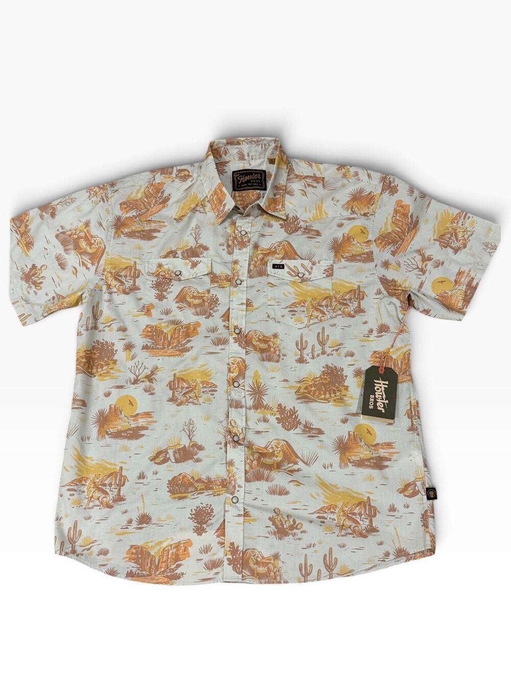 Howler Brothers H Bar B Coyotes Desert Snapshirt Short Sleeve Men’s XXL